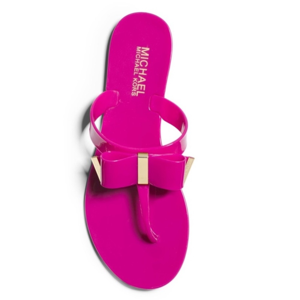 Michael Kors Kayden Bow Flip Flops Jelly Sandals Size 7 - 7.5